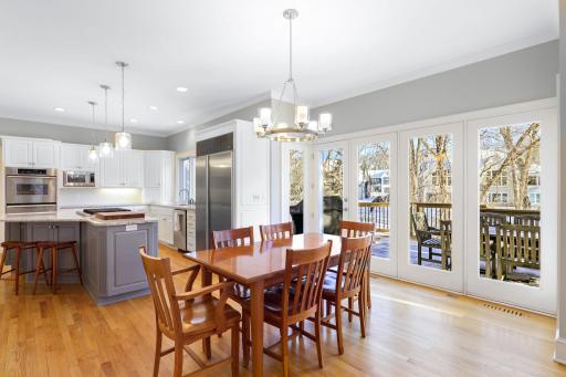 The kitchen adjoins the spacious, informal dining space that walks out the the brand new deck.