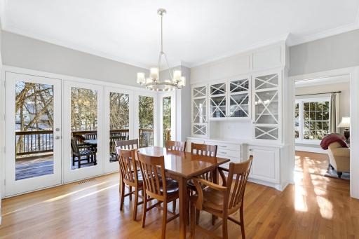 The kitchen adjoins the spacious, informal dining space that walks out the the brand new deck.