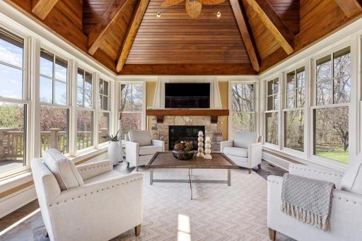 Fabulous Sun Room adjacent to kitchen with windows on 3 sides