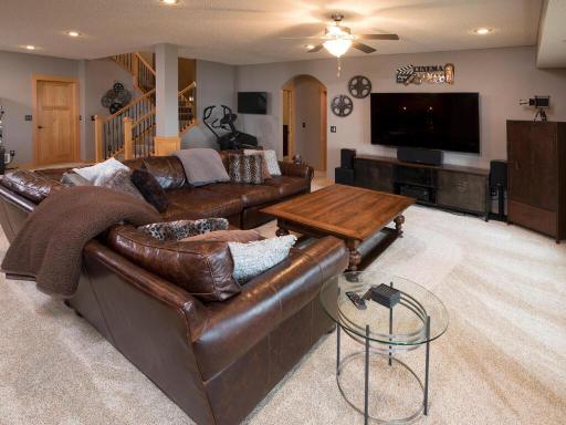 Lower level family room walks out to large paver patio!