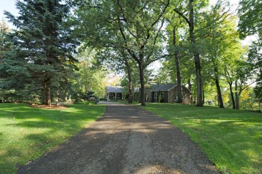 Long Driveway to circular turnaround. Extremely private setting