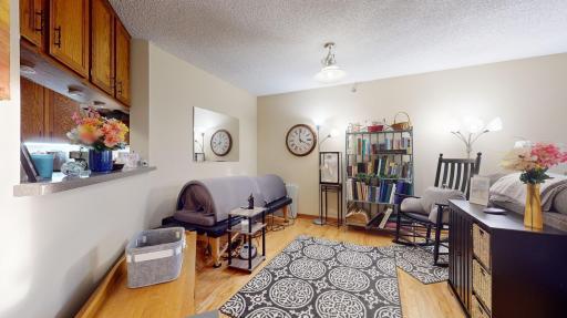 The dining area is capable of having a large table.