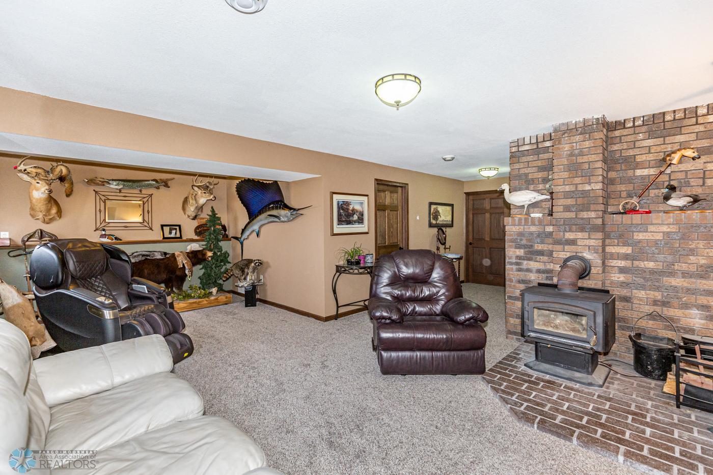 Family Room Wood Burning Fireplace