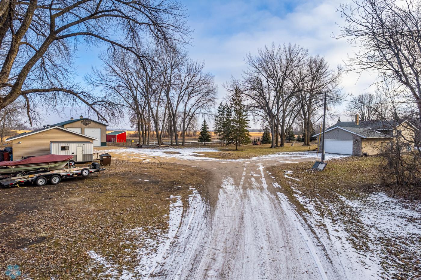 Aerial Driveway into property