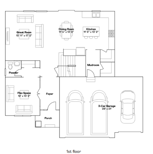 Lewis Main level floor plan.