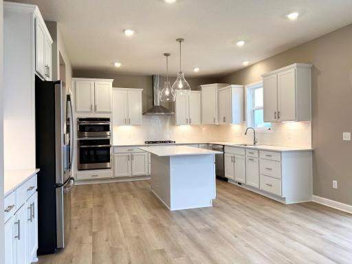 Progress photo of the gourmet kitchen with stunning backsplash. 12.22.23.