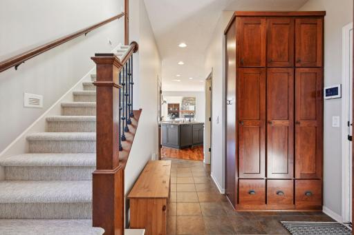 2nd staircase for quick access to bedrooms, with mudroom
