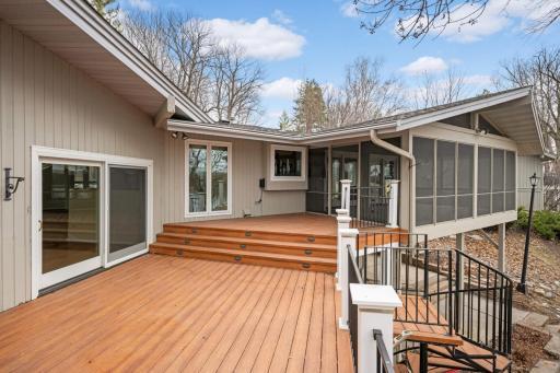 Large upper level deck accessible from living room or screen porch