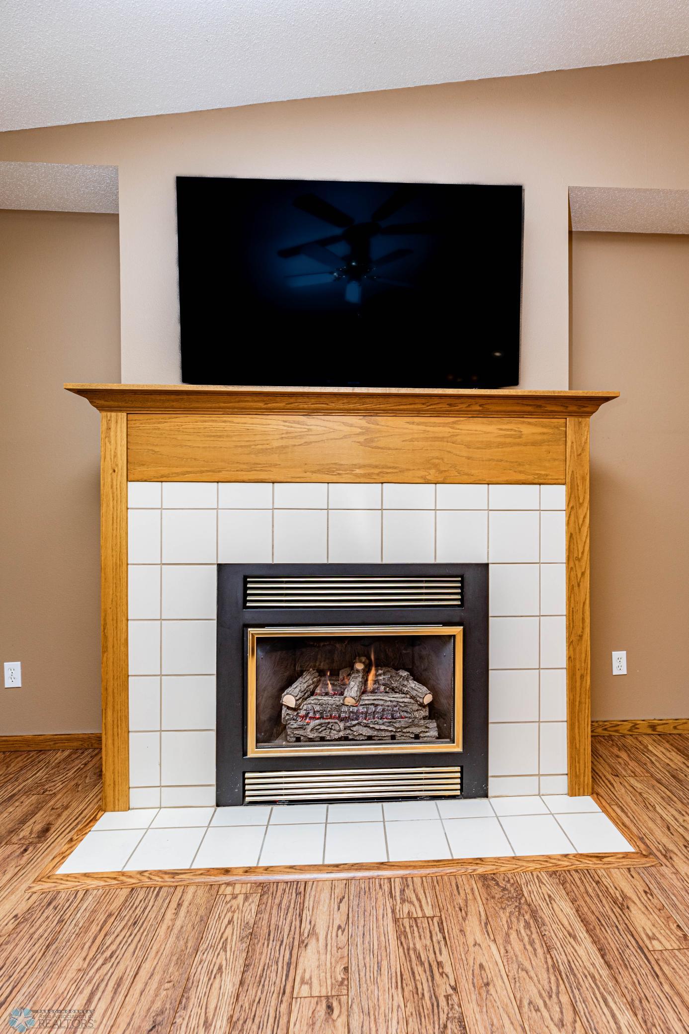 Gas decorative fireplace with blower