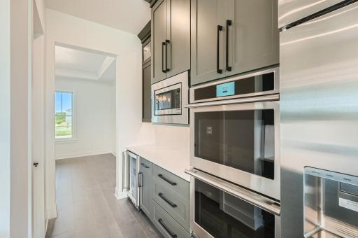 GE Monogram appliances includes a separate beverage refrigerator!