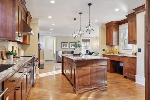 An open concept layout allows for seamless entertainment for gatherings