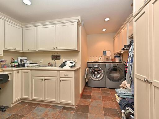 Laundry room and office on the main level, just off of the garage entry way.