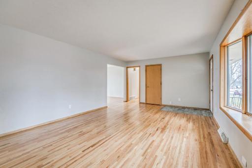 Living room with beautiful hardwood floors