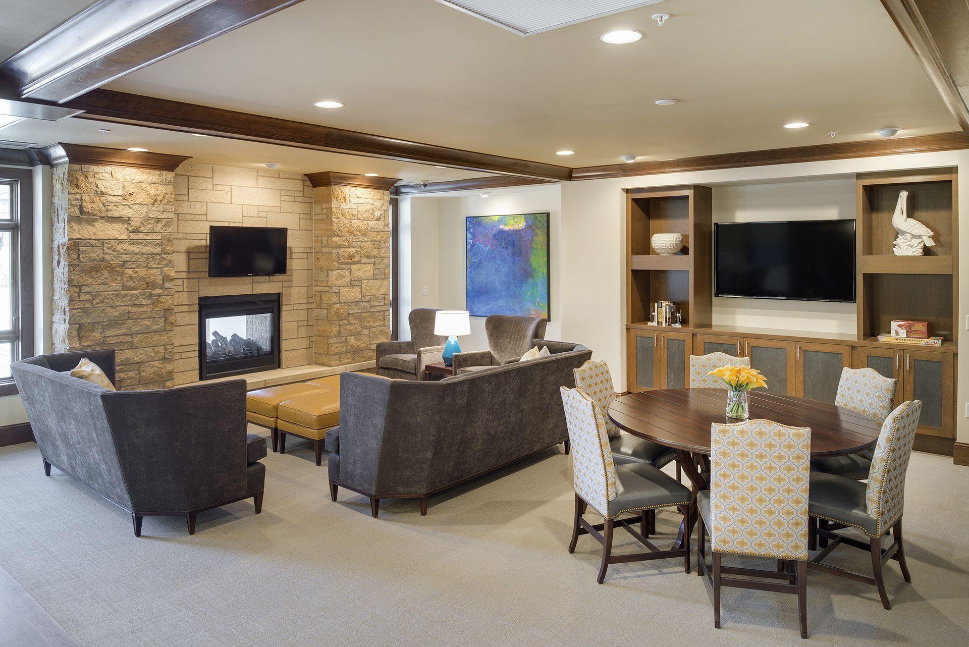 Each clubroom offers gathering space, plus fully equipped kitchens