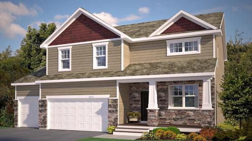 The Harrison, a wonderful two story home with an inviting front porch and three car garage.
