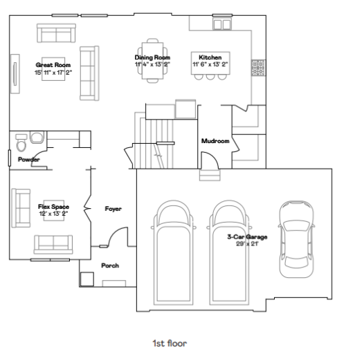 First floor layout of the Lewis.