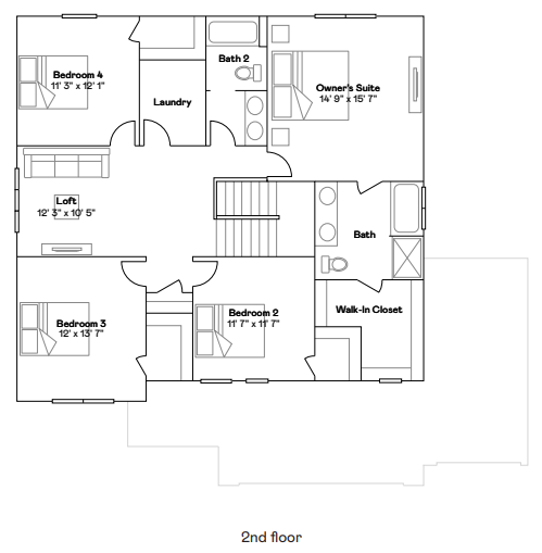The second floor layout of the Lewis