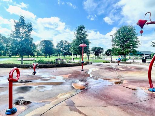 The splashpad at Prairie Park.