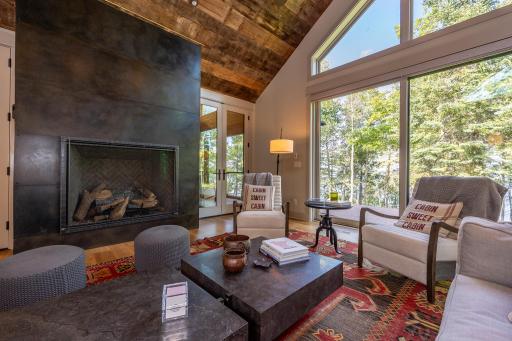 Gas burning fireplace in the gathering area..jpg