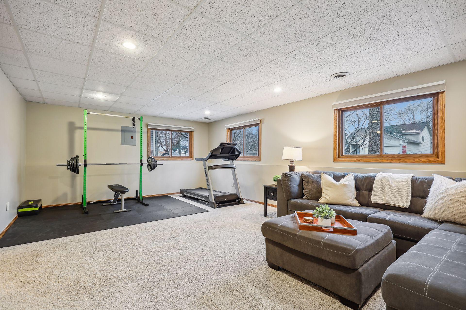 Great space for workout area, play area, game table , or home office.