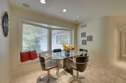 Kitchen eating area / breakfast nook with super view of landscaped yard