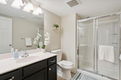 3/4 bathroom in basement.