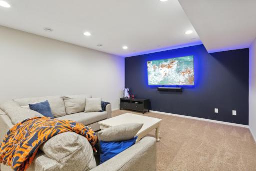 Finished basement, great for movie night!