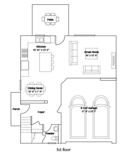 Jefferson main level floorplan.