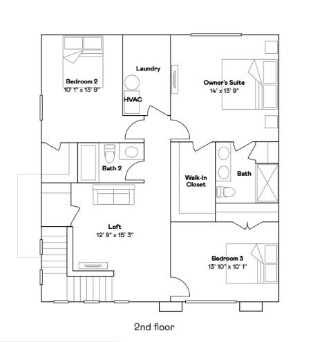 Jefferson upper level floorplan.