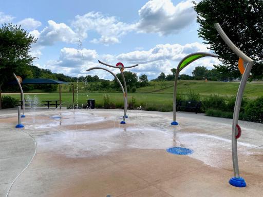 Highlands Park splash pad is a summertime favorite and less than 1 mile from Hinton Woods!