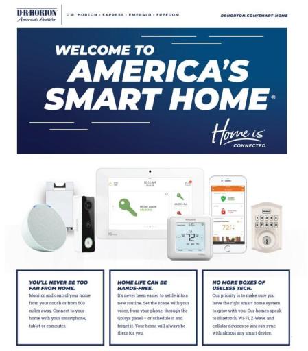 Your home is connected! An industry leading smart home technology package comes INCLUDED with our homes!