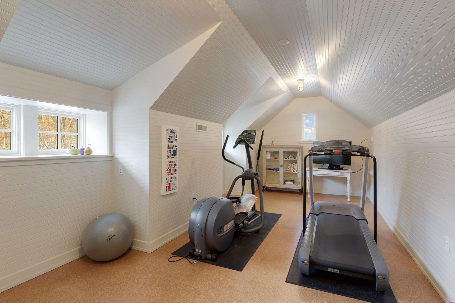 Exercise room easily accessed by the back stairs off the kitchen.