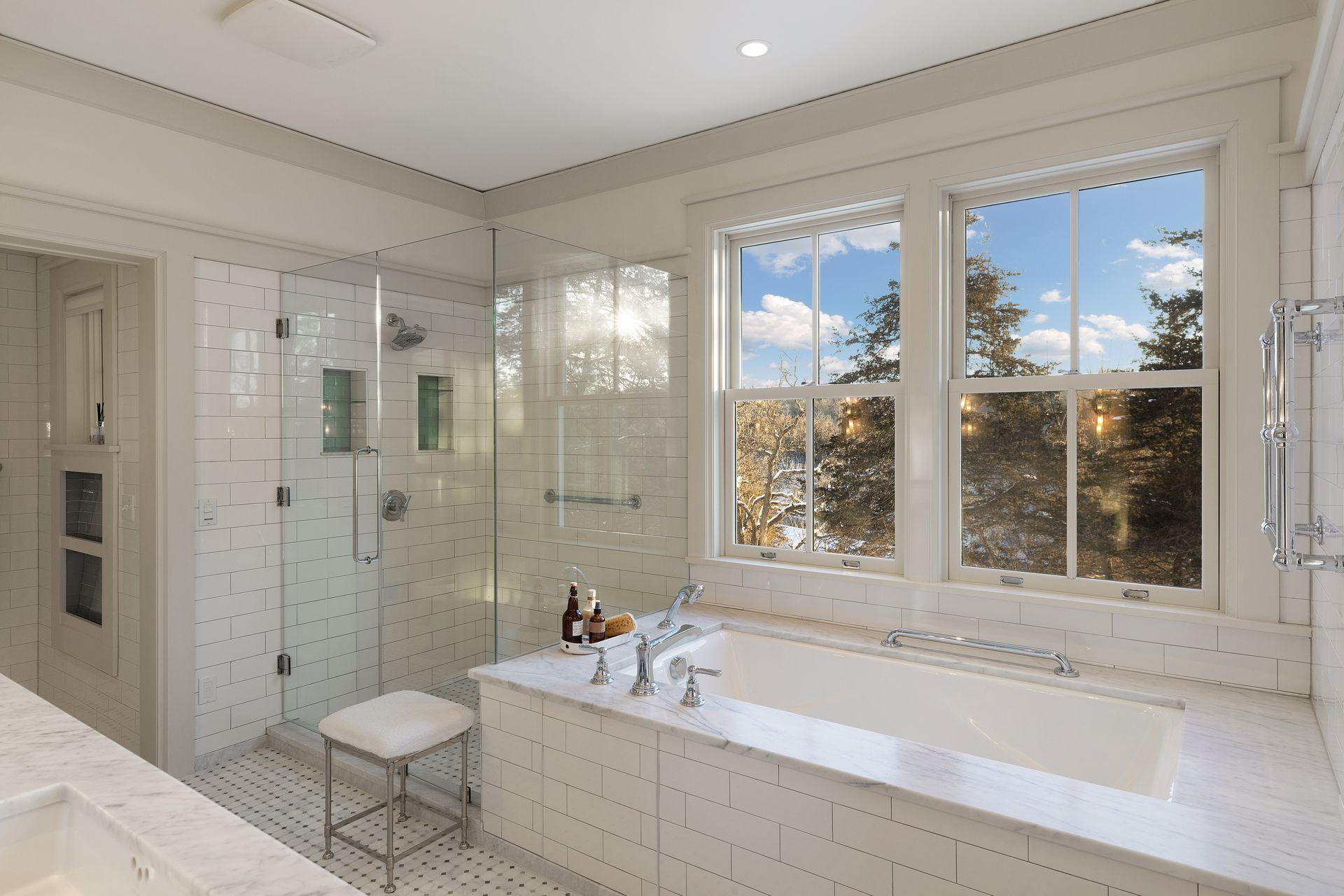 A tub for soaking and enjoying the natural surroundings.