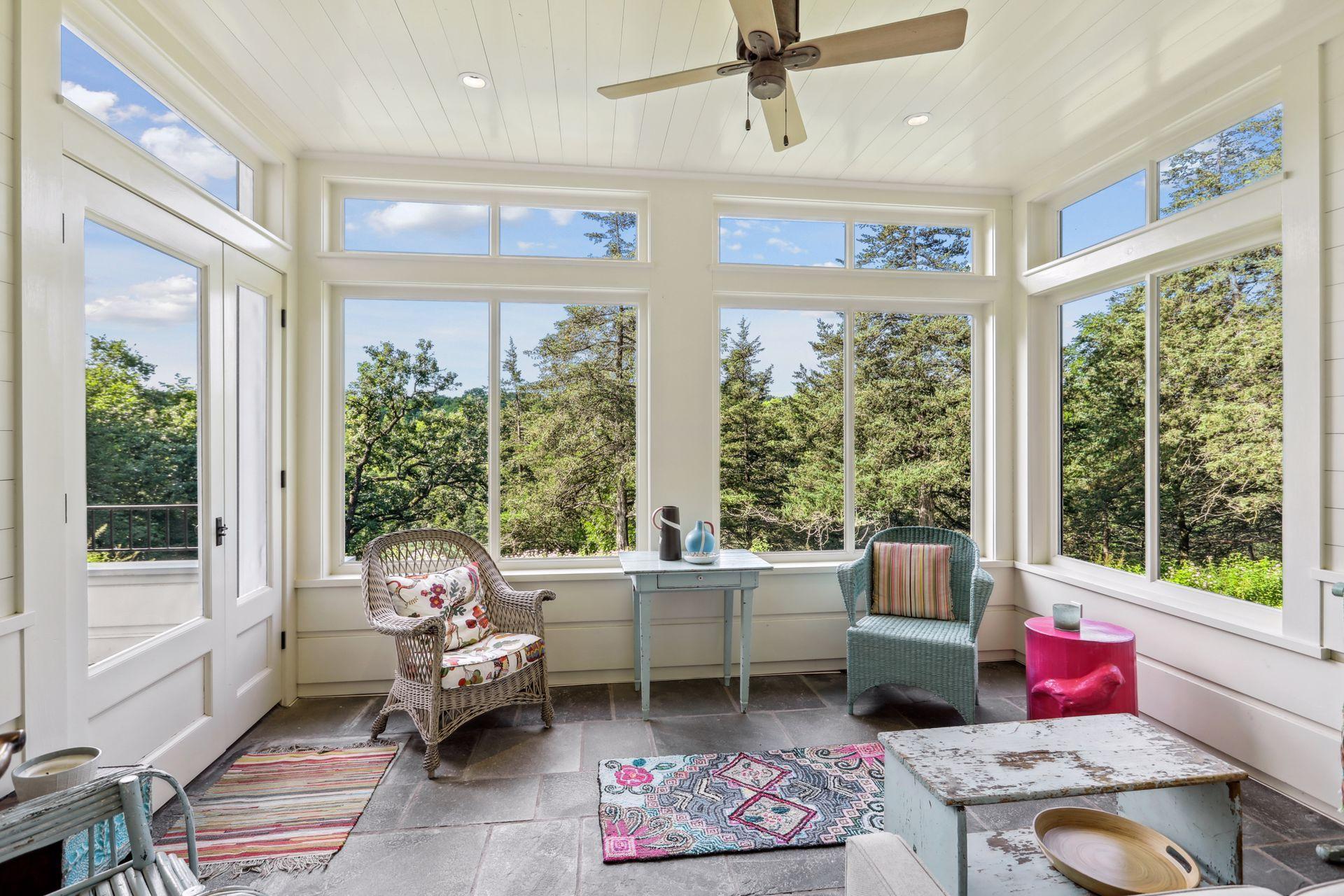 Relax in the main floor screened porch.