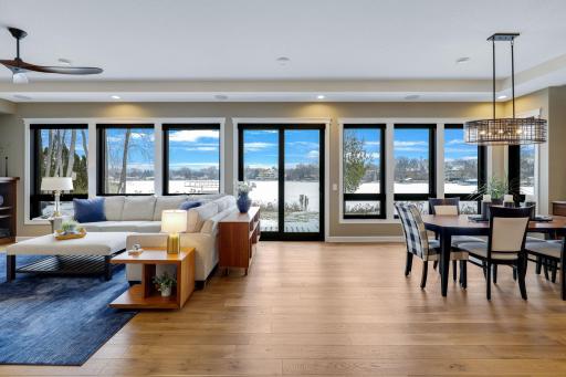 Breathtaking lake views front the bright and open main level