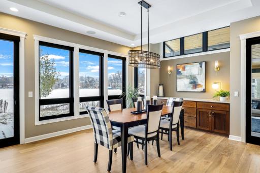 Spacious dining room off kitchen and living room with plenty of space for all