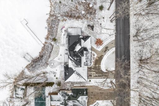 View from the top- notice the horseshoe driveway