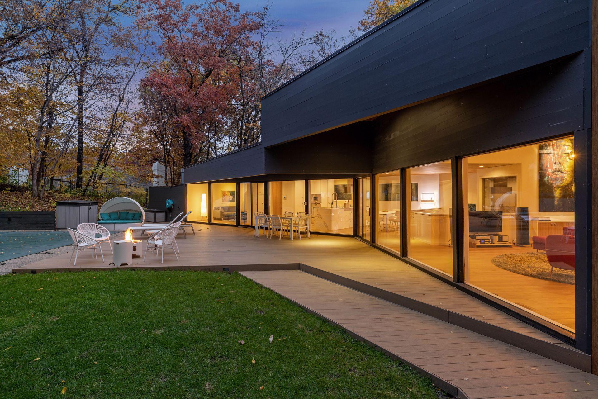 Comletely private outdoor living space with interactive views to the interior--complete private.