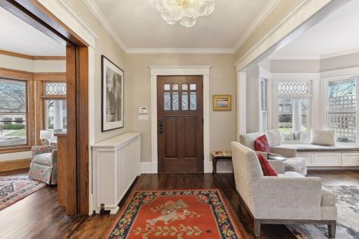 Gracious entry with front hall closet nearby.