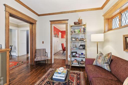 Pocket doors allow for the den to be closed off if desired.