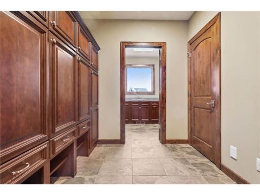 Mud Room with convenient locker-style cubbies