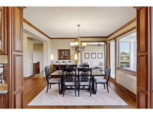 Dining Room with freshly sanded & sealed wood floors.