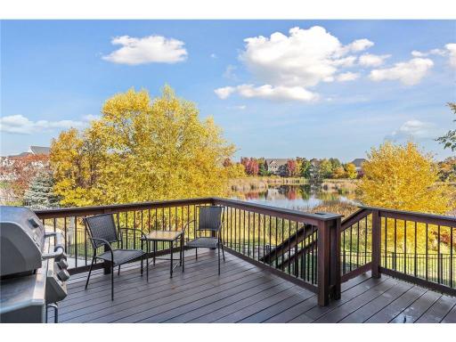 Spacious Deck, overlooking backyard pool & pond