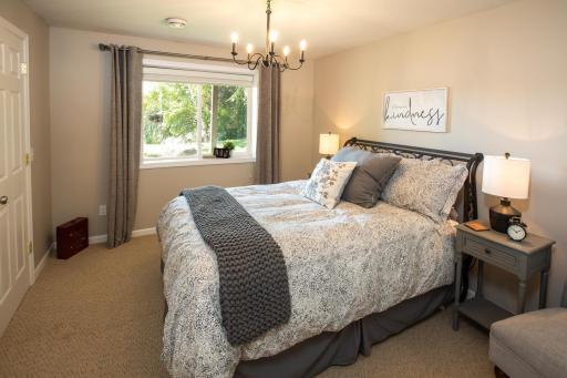 One of three spacious bedrooms in the lower level.