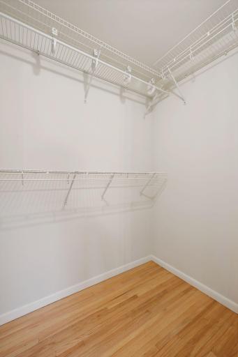 Primary walk-in closet, hard to find in this price range and this era of home