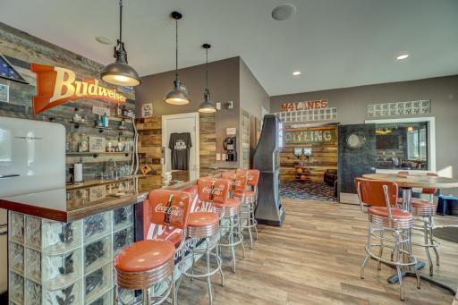 Northwoods bar with 100 year old reclaimed wood