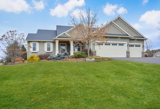 218 Muirfield Trail, Hudson WI in Troy Burne Golf Village, south facing home. There are no houses in front of home or directly behind home.