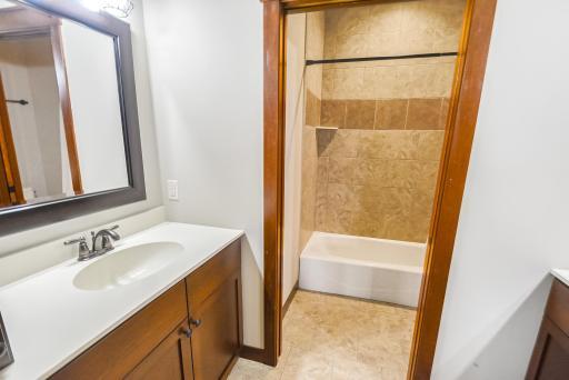 Private toliet/shower room in lower level bath.