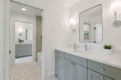 Jack and Jill Bathroom with Dedicated Vanities