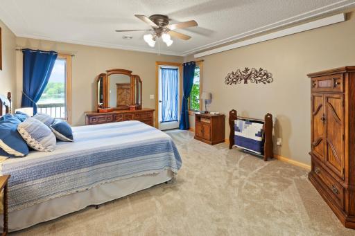 The upper level primary suite has a 4x14' deck for you to enjoy the morning sunrise. The home also has radiant off-peak heat with a separate thermostat in each room. Great cost saving.